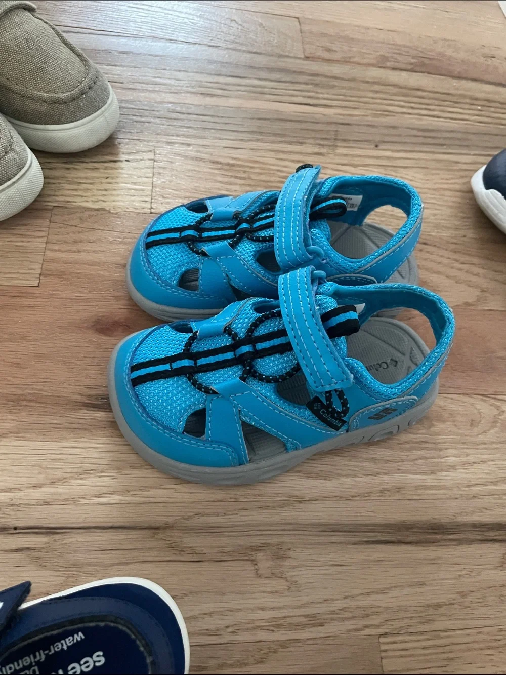 Kids Toddler Shoe Lot Navy Blue and Beige Athletic Sneakers - Nike & Puma 8c